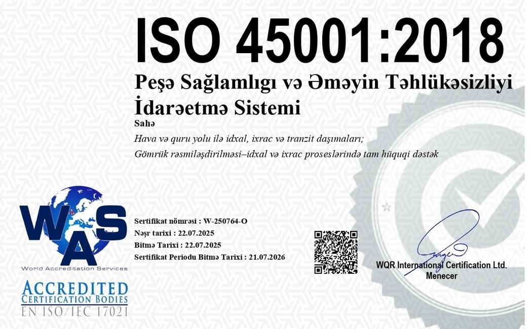 ISO 45001: Logistika Sektorunda Əməyin Təhlükəsizliyi